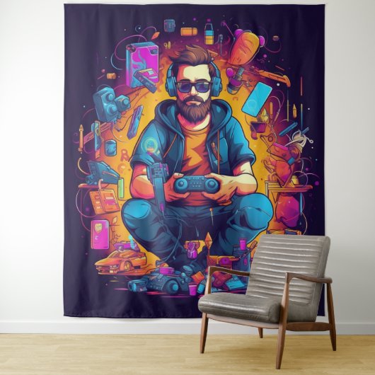 Gamer Tapestry Wandkleed (In situ)