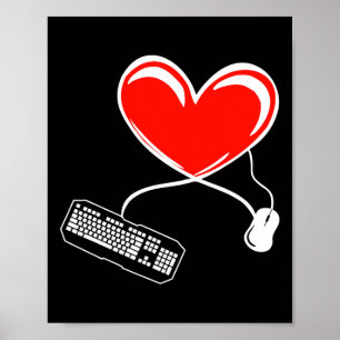 Gamer Toetsenbord En Muis Videospel Hart Gamen L Poster
