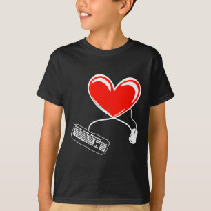 Gamer Toetsenbord En Muis Videospel Hart Gamen L T-shirt