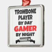 Gamer Trombone Player Metalen Ornament (Links)