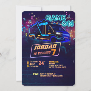 Gamer Truck-uitnodiging Kaart