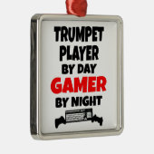 Gamer Trumpet Player Metalen Ornament (Rechts)