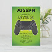 Gamer-uitnodiging, videogame level omhoog kaart (Staand voorkant)