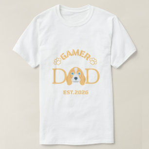Gamer Vader Est 2026 Hond Beagle Kunst T-shirt