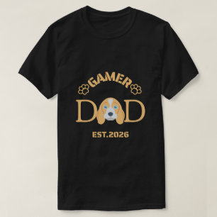 Gamer Vader Est 2026 Hond Beagle Kunst T-shirt