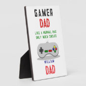 Gamer Vader Plaque – Net als een gewone vader, all Fotoplaat (Zijkant)