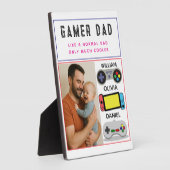 Gamer Vader Plaque – Net als een gewone vader, all Fotoplaat (Zijkant)