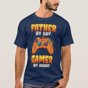 Gamer vader vader op dag gamer bij nacht grappige t-shirt