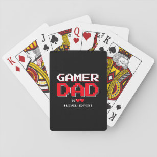 Gamer vader vader van twee videogames Paar familie Pokerkaarten