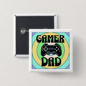 Gamer Vader Vierkante Button 5,1 Cm (Voorkant /achterkant)