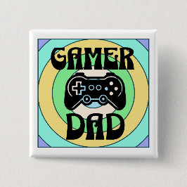 Gamer Vader Vierkante Button 5,1 Cm