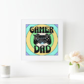 Gamer Vader Vierkante Klok (Huis)