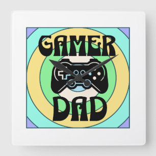 Gamer Vader Vierkante Klok