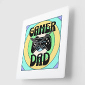 Gamer Vader Vierkante Klok (Hoek)