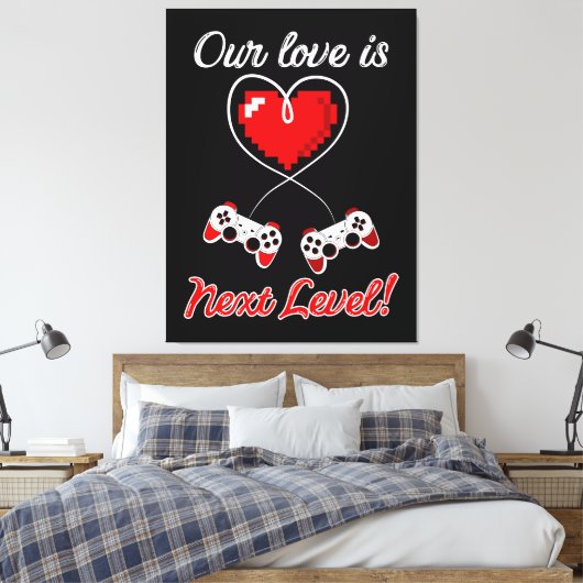 Gamer Valentijn Canvas afdrukken (Insitu (Slaapkamer))