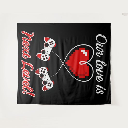 Gamer Valentijn Tapestry Wandkleed (Voorkant (horizontaal))