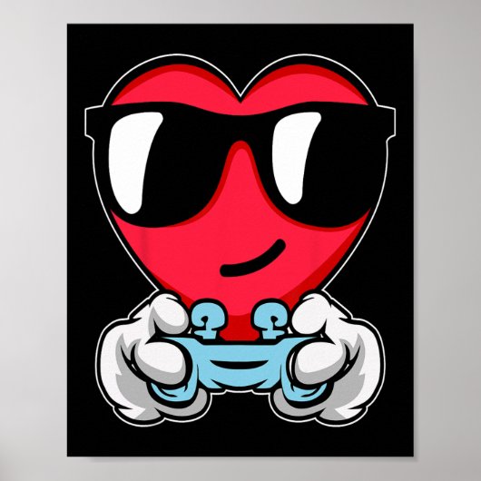 Gamer Valentijnsdag Schattigee Video-game Controll Poster (Voorkant)