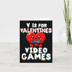 Gamer Valentijnskaarten V Voor Videogames Jongens  Kaart