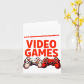 Gamer Valentine V Is For Video Games Valentines Da Kaart (Gele Bloem)