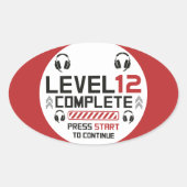 Gamer Verjaardag of Afstuderen Ovale Sticker (Voorkant)
