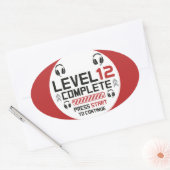 Gamer Verjaardag of Afstuderen Ovale Sticker (Envelop)