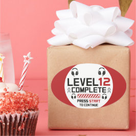 Gamer Verjaardag of Afstuderen Ovale Sticker