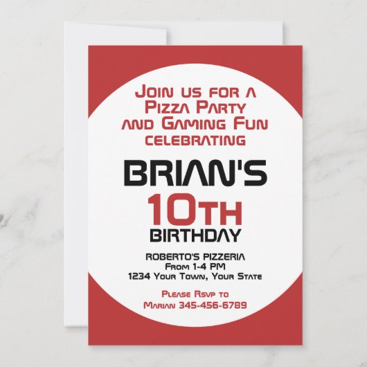 Gamer verjaardag twee zijdige uitnodiging (Achterkant)