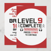 Gamer verjaardag twee zijdige uitnodiging (Voorkant / Achterkant)