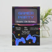 Gamer verjaardagsfeestje kaart (Staand voorkant)