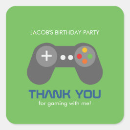 Gamer verjaardagsfeestje vierkante sticker