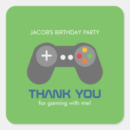 Gamer verjaardagsfeestje vierkante sticker
