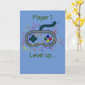 Gamer verjaardagskaart kaart (Gele Bloem)