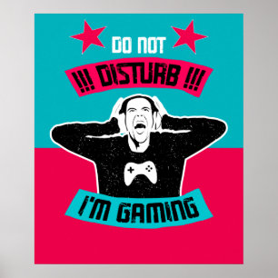 Gamer verstoort geen grappige bordje poster