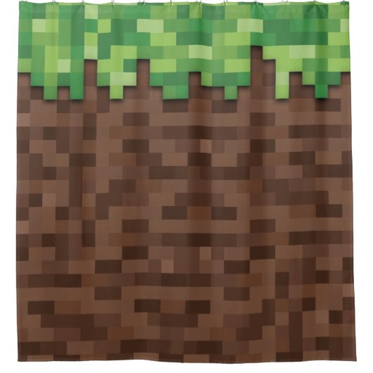 Gamer Video Game Bouw Mijnbouw Gebouw Douchegordijn (Voorkant)