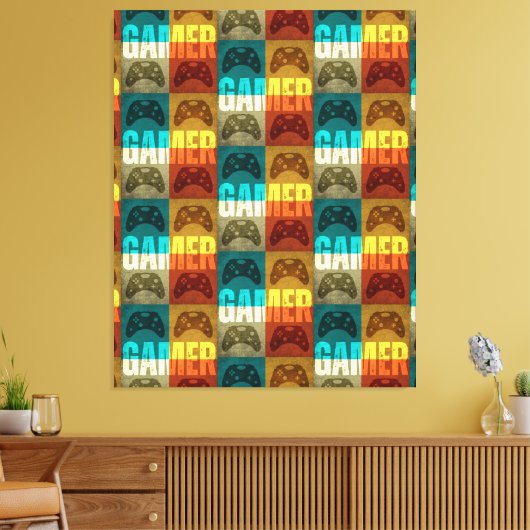 GAMER VIDEO GAME CONTROLLER CANVAS AFDRUK (Insitu (Woonkamer))