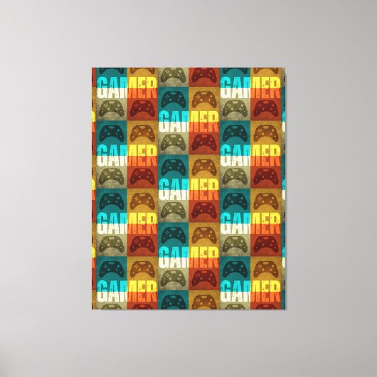GAMER  VIDEO GAME CONTROLLER CANVAS AFDRUK (Voorkant)