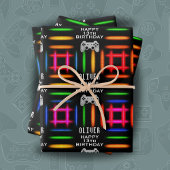 Gamer Video Game Controller Neon Birthday Party Inpakpapier Vel