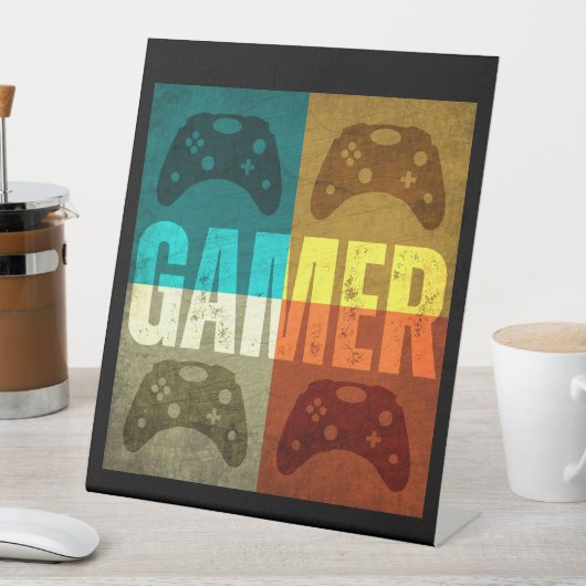GAMER  VIDEO GAME CONTROLLER RECLAMEBORD MET VOETSTUK (Insitu)