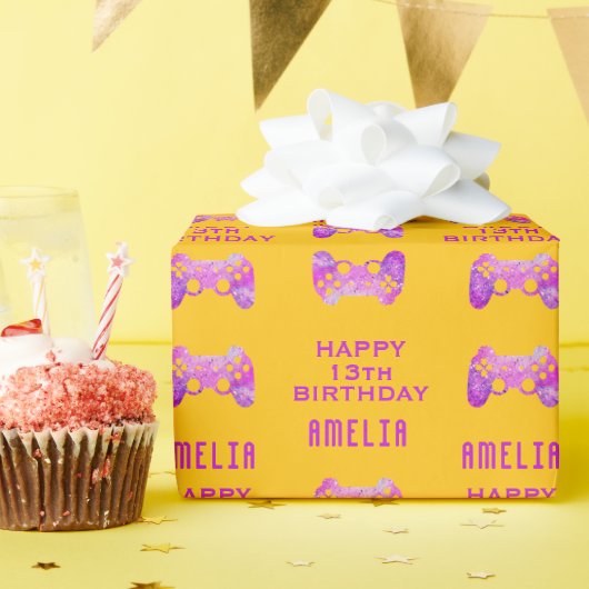 Gamer Video Game Controller Verjaardagsfeest Cadeaupapier (Verjaardagsfeest)