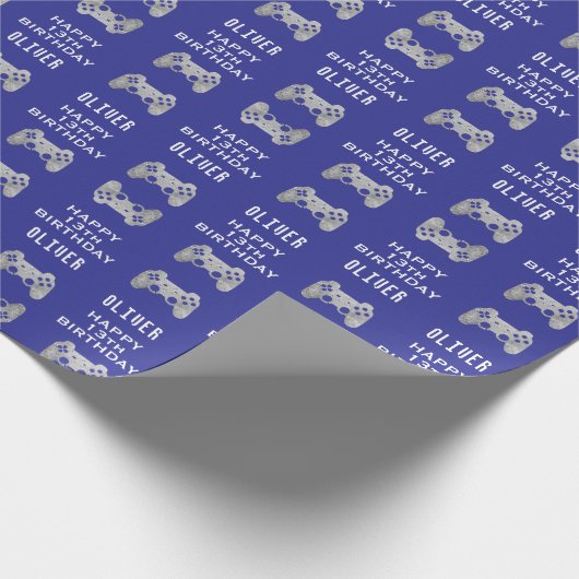 Gamer Video Game Controller Verjaardagsfeest Cadeaupapier (Hoek)