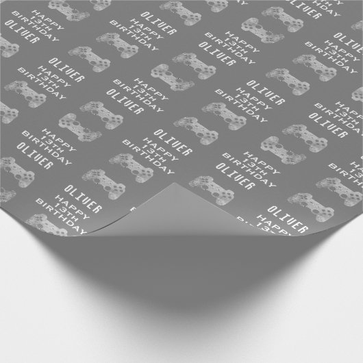 Gamer Video Game Controller Verjaardagsfeest Cadeaupapier (Hoek)