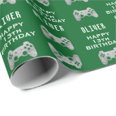 Gamer Video Game Controller Verjaardagsfeest Cadeaupapier (Rol Hoek)