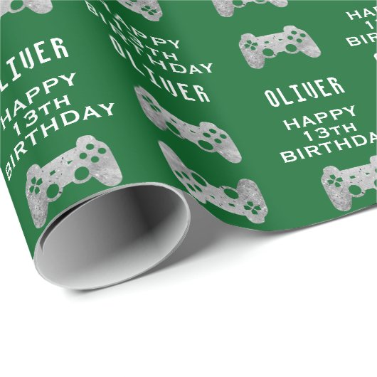 Gamer Video Game Controller Verjaardagsfeest Cadeaupapier (Rol Hoek)