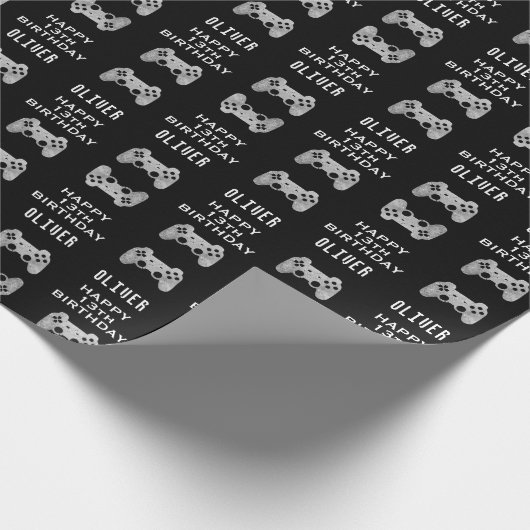 Gamer Video Game Controller Verjaardagsfeest Cadeaupapier (Hoek)