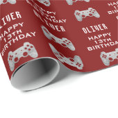 Gamer Video Game Controller Verjaardagsfeest Cadeaupapier (Rol Hoek)