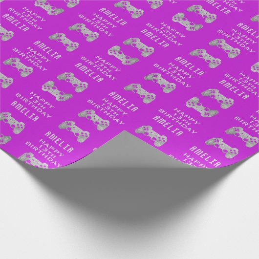 Gamer Video Game Controller Verjaardagsfeest Cadeaupapier (Hoek)