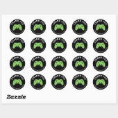 Gamer Video Game Party Dank u gepersonaliseerd Ronde Sticker (Vel)
