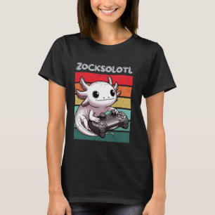 Gamer Videogame Axolotl Computer Nerd Grappig T-shirt