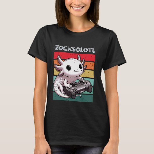 Gamer Videogame Axolotl Computer Nerd Grappig T-shirt (Voorkant)