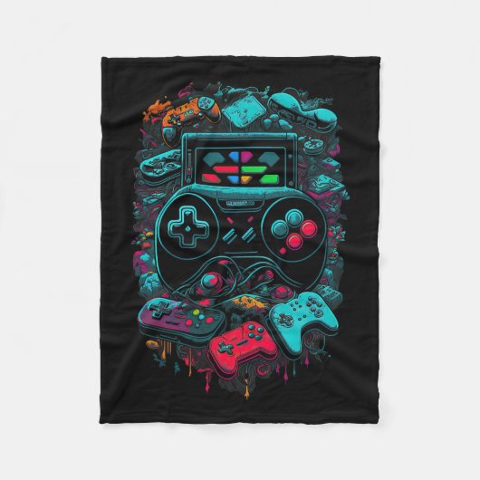 Gamer Videogame Controller 14 Fleece Deken (Voorkant)